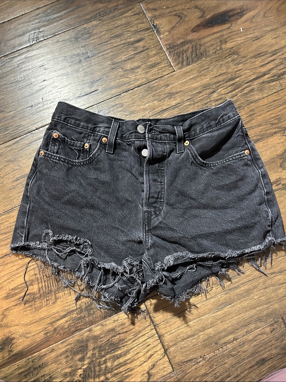 Levi’s Black Distressed Women's Denim Shorts